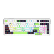 Redragon EISA MAX K686 PRO Wireless Gasket Mechanical Keyboard, 96% Layout, 98 Keys, 5 Layer Sound Kit, Linear Mint Mambo Switch, Knob Control, 4000mAh Battery, White/Green/Black | K686WBG-RGB-MAX
